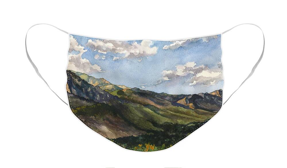 Colorado Front Range Painting Face Mask featuring the painting October Shadows by Anne Gifford