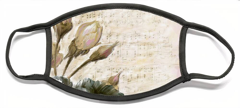 Floral Face Mask featuring the painting Ode to Love by Portraits By NC