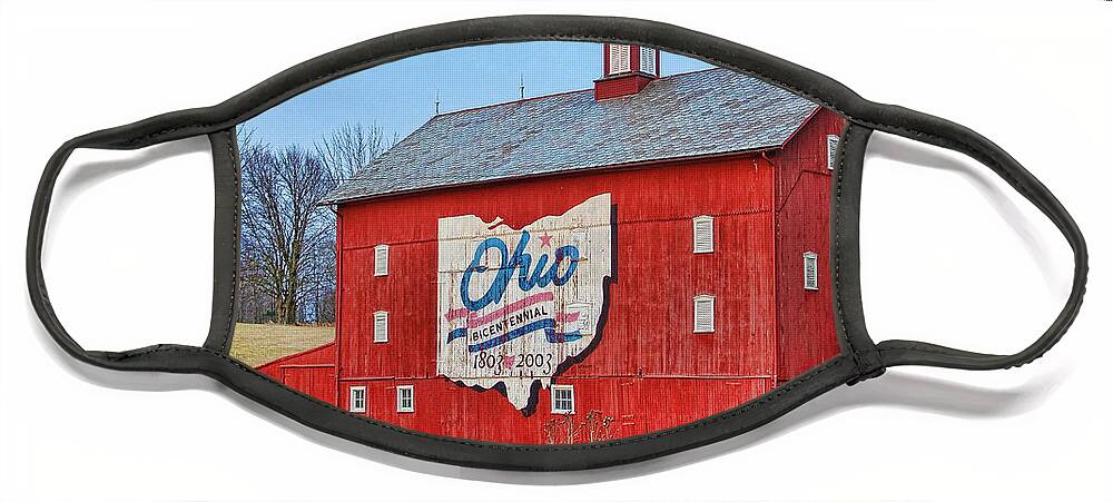 Red Barn Face Mask featuring the photograph Ohio Bicentennial Barn by Jack Schultz