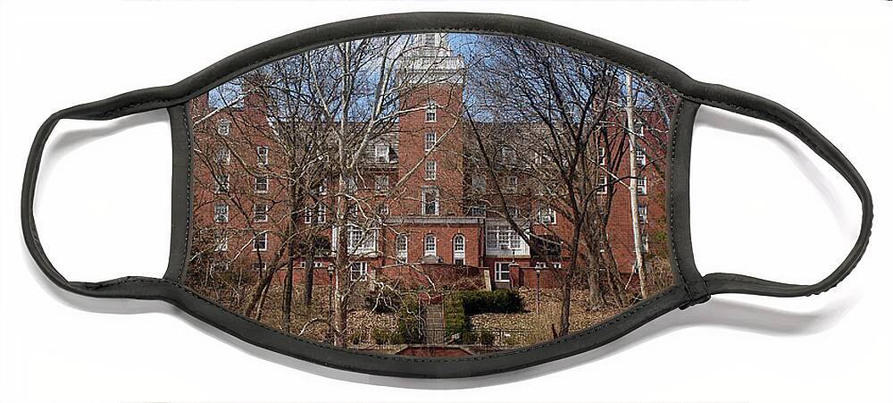 Ohio Face Mask featuring the photograph Ohio University Bryan Hall by Karen Adams
