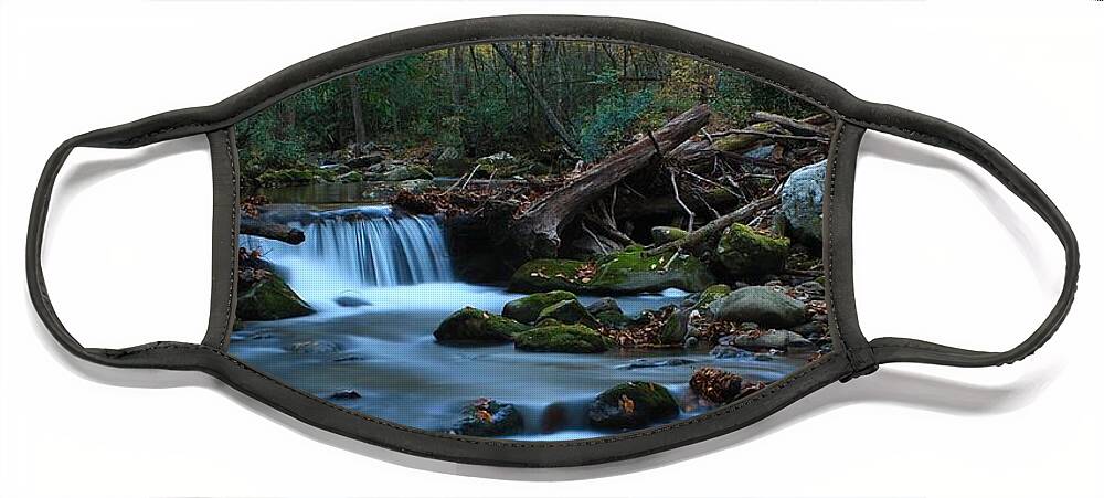 Art Prints Face Mask featuring the photograph Oconoluftee Mountain Stream by Nunweiler Photography