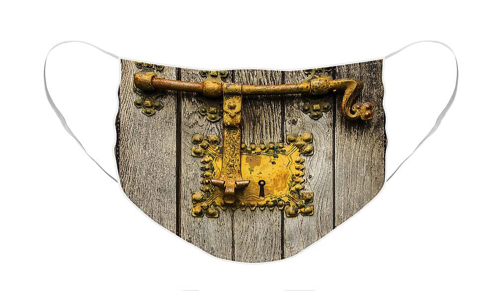 Latch Face Mask featuring the photograph Old Latch by Carlos Caetano