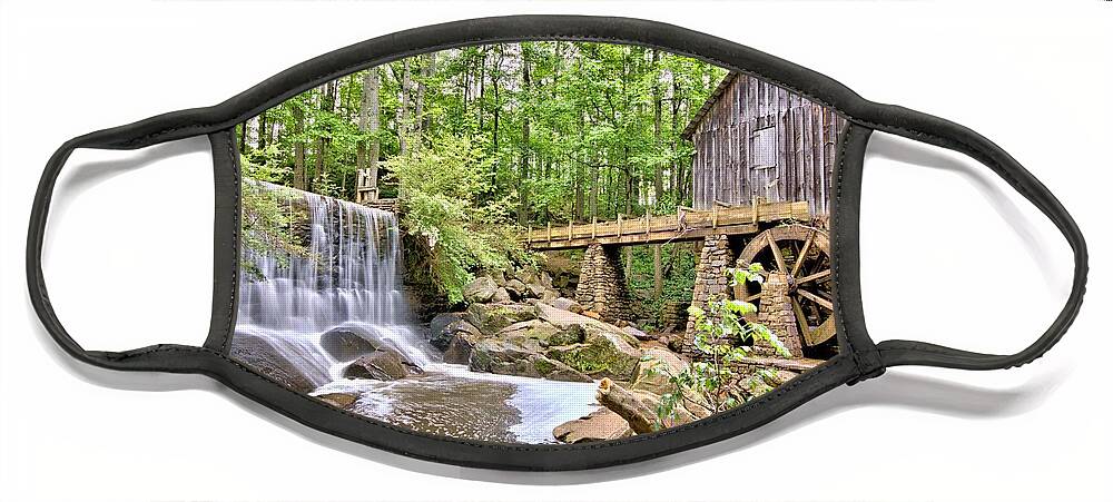 8650 Face Mask featuring the photograph Old Lefler Grist Mill by Gordon Elwell