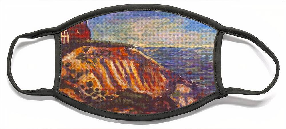 Homes Face Mask featuring the painting On a Cliff by Kendall Kessler
