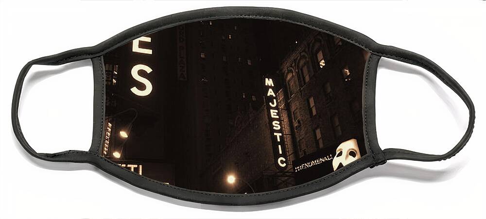 New York Face Mask featuring the photograph On Broadway by Donna Blackhall
