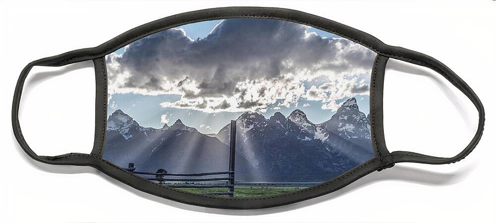 Horizontal Face Mask featuring the photograph On The Fence by Jon Glaser