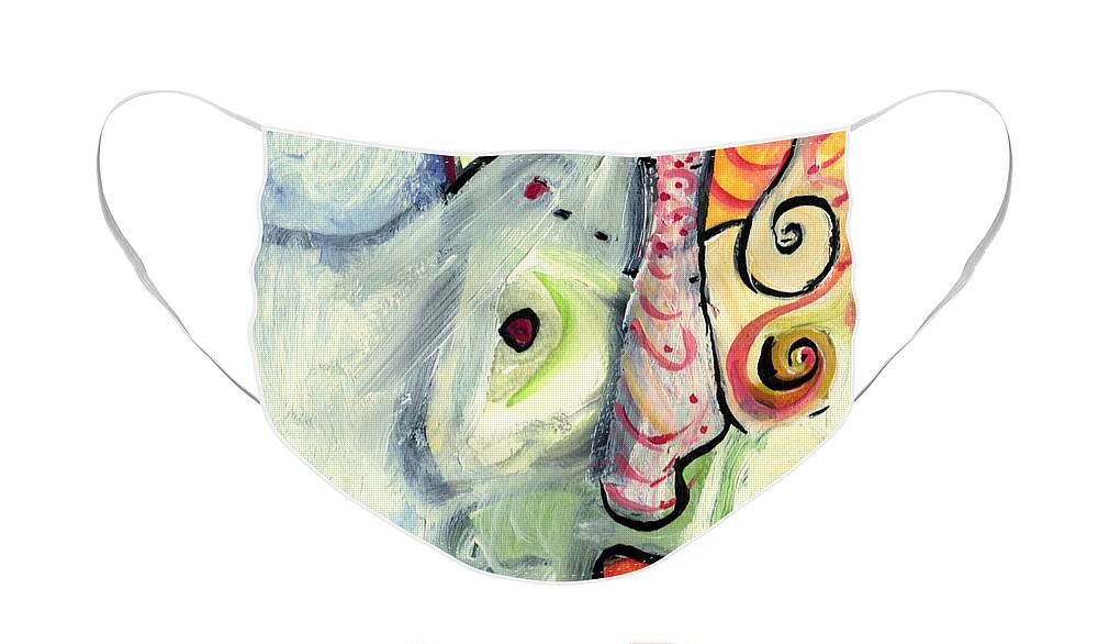 Abstract Art Face Mask featuring the painting One In A Million by Stephen Lucas