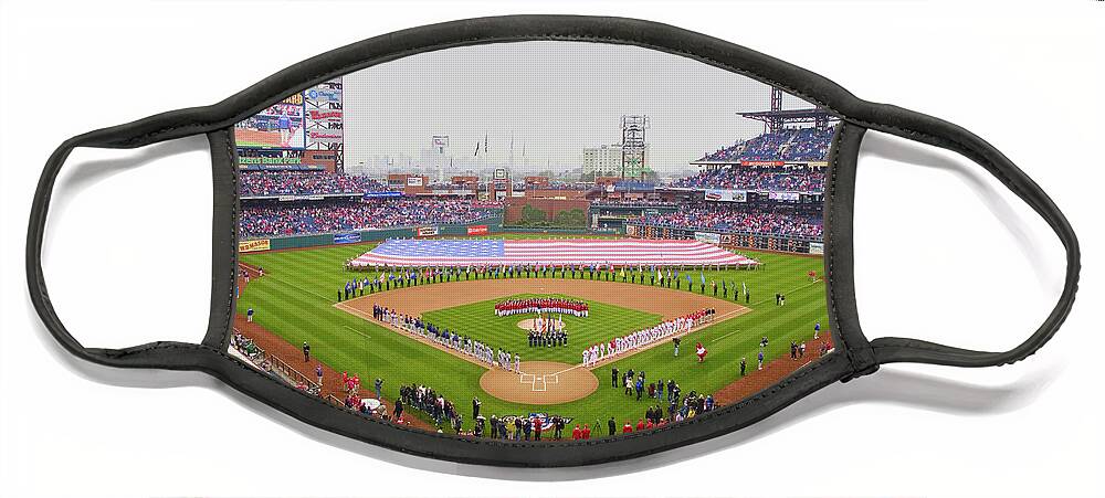 Photography Face Mask featuring the photograph Opening Day Ceremonies Featuring by Panoramic Images