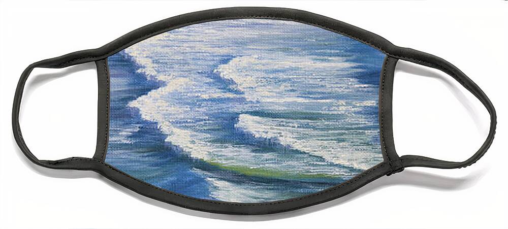  Seascape Face Mask featuring the painting Oregon Coastline by Jeanette French