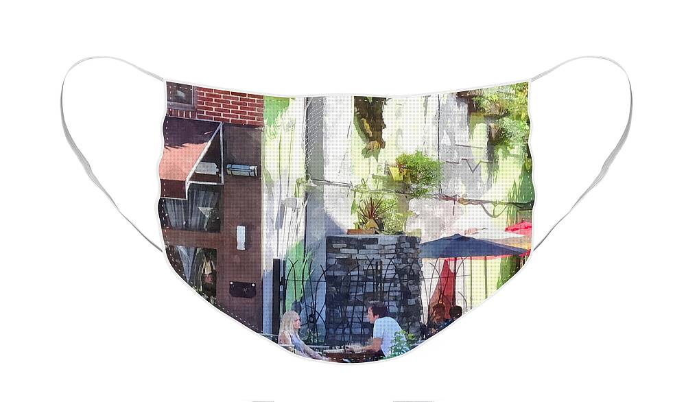 Cafe Face Mask featuring the photograph Outdoor Cafe Philadelphia PA by Susan Savad
