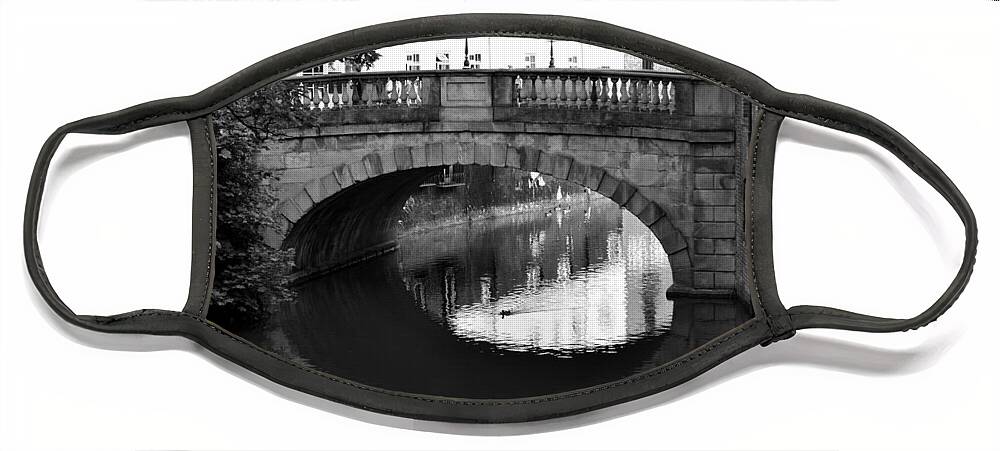York Face Mask featuring the photograph Oval Bridge over the River Foss York by Scott Lyons