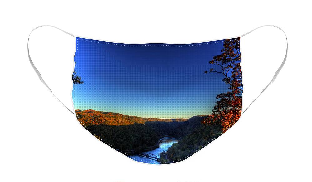 River Face Mask featuring the photograph Overlook in the Fall by Jonny D