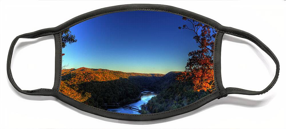 River Face Mask featuring the photograph Overlook in the Fall by Jonny D