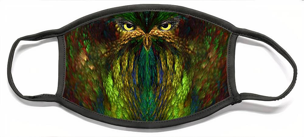 Owly Spirit Face Mask featuring the digital art Owly spirit by Giada Rossi