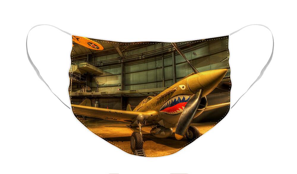 Curtiss Face Mask featuring the photograph P-40 Warhawk by David Dufresne