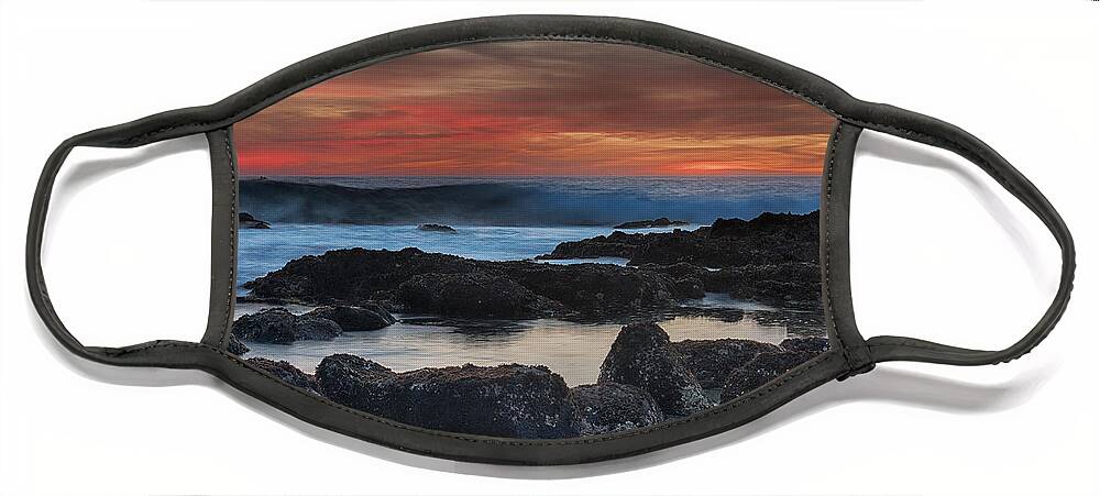 California Central Coast Face Mask featuring the photograph Pacific Grove Sunset by Bill Roberts