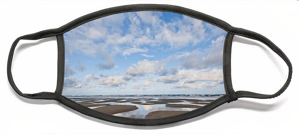 Beach Face Mask featuring the photograph Pacific Ocean Beach at Low Tide by Jeff Goulden