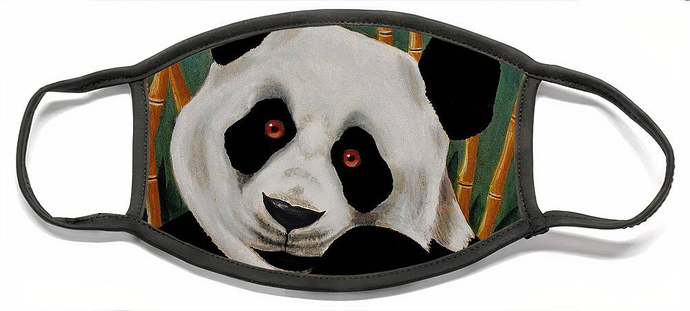 Panda Face Mask featuring the painting Panda by Savannah Gibbs