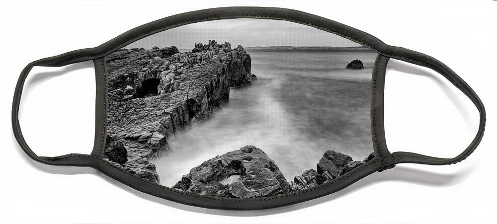 Pans Rock Face Mask featuring the photograph Ballycastle - Pans Rock to Rathlin Island by Nigel R Bell