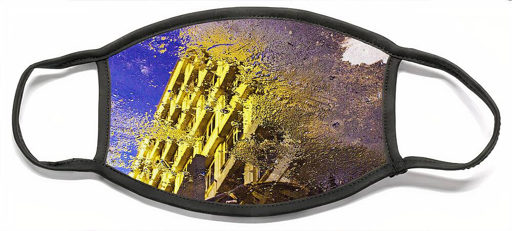 Yellow Building Face Mask featuring the photograph Parallel Universe by Prakash Ghai