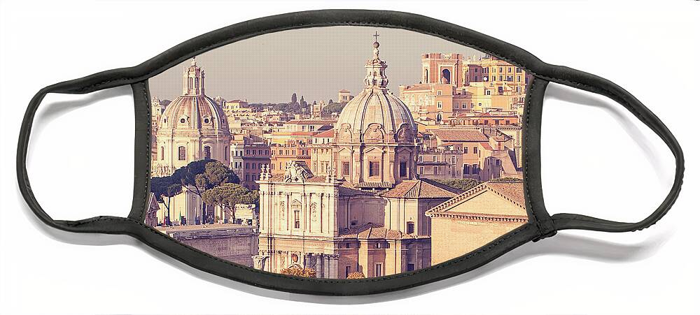 Rome Face Mask featuring the photograph Pastello - Rome, Italy by Melanie Alexandra Price