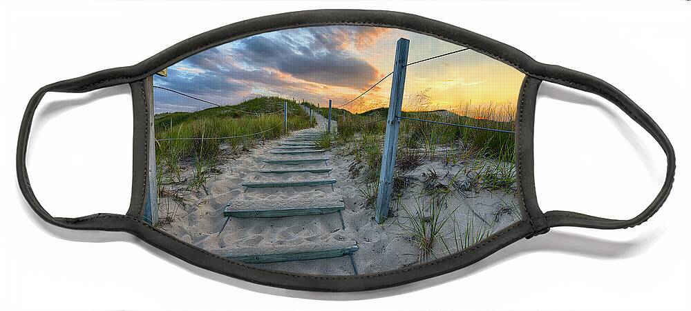 Sleeping Bear Dunes Face Mask featuring the photograph Path Over The Dunes by Sebastian Musial