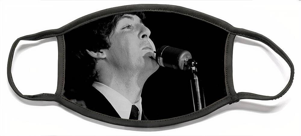 Beatles Face Mask featuring the photograph Paul Mccartney, Beatles Concert, 1964 by Larry Mulvehill