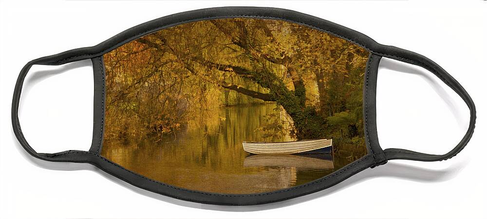 Boat Face Mask featuring the photograph Peaceful Backwater by Martyn Arnold