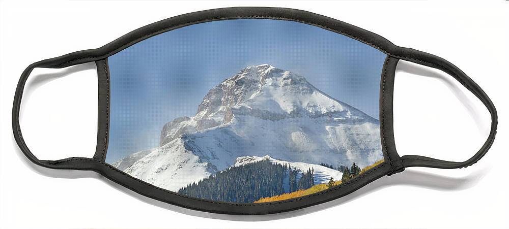 00559221 Face Mask featuring the photograph Peak After First Snow Rocky Mts Colorado by Yva Momatiuk John Eastcott