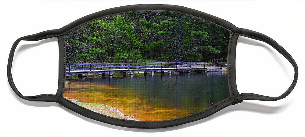 Rhode Island Face Mask featuring the photograph Peck Pond by Lourry Legarde