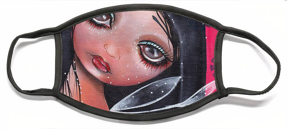 Fairy Face Mask featuring the painting Perla by Abril Andrade