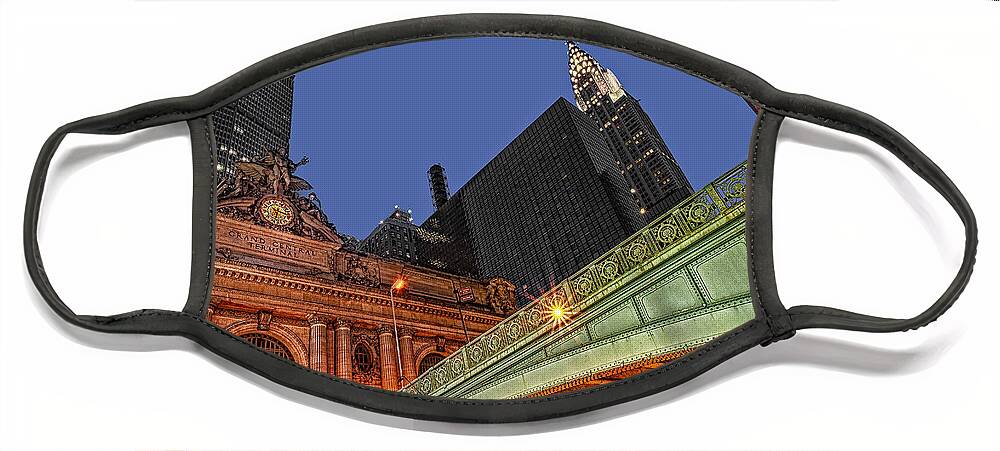 Pershing Square Face Mask featuring the photograph Pershing Square by Susan Candelario