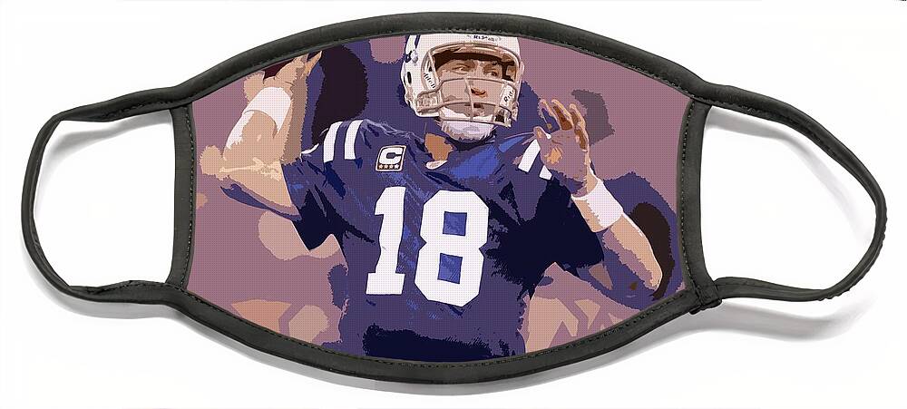 Peyton Manning Face Mask featuring the photograph Peyton Manning Abstract Number 2 by George Pedro