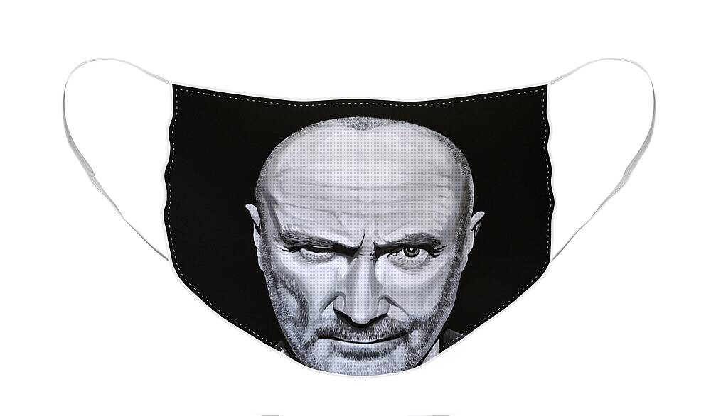 Phil Collins Face Mask featuring the painting Phil Collins by Paul Meijering
