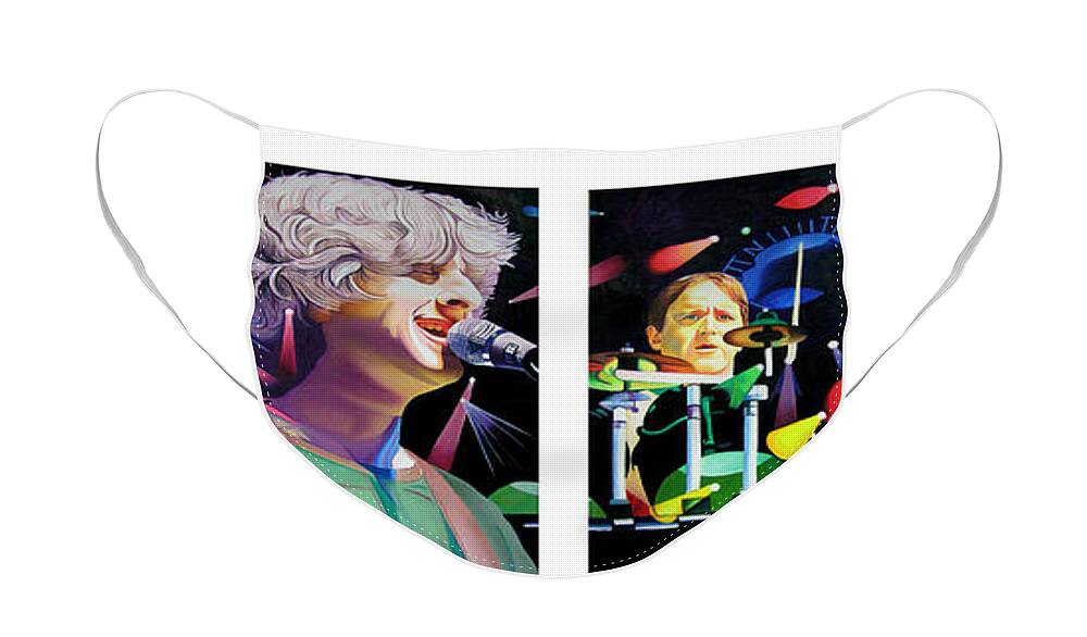 Phish Face Mask featuring the painting Phish Full Band by Joshua Morton