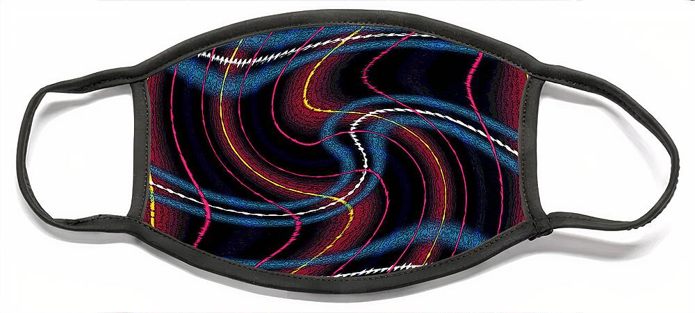 Plaid Face Mask featuring the digital art Plaid Out of Bounds by Gary Olsen-Hasek