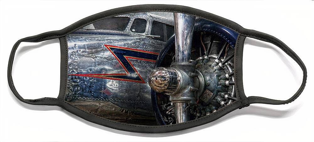 Plane Face Mask featuring the photograph Plane - Hey fly boy by Mike Savad