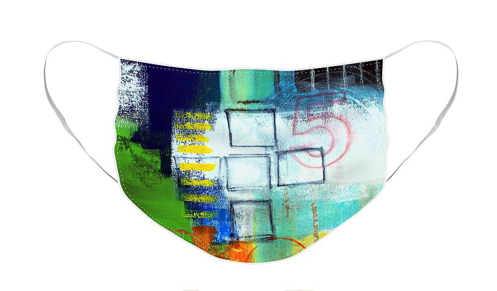 Abstract Face Mask featuring the painting Playground by Linda Woods
