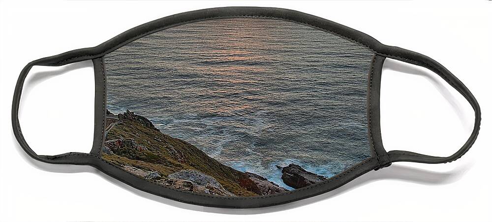 Point Reyes National Seashore Face Mask featuring the photograph Point Reyes Lighthouse Sunset by Adam Jewell