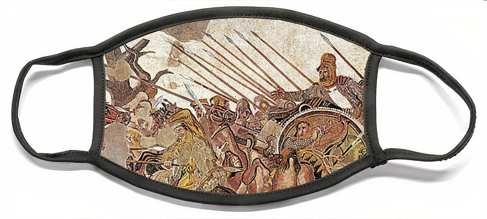 Archeology Face Mask featuring the photograph Pompeii, Alexander Mosaic, Battle by Science Source