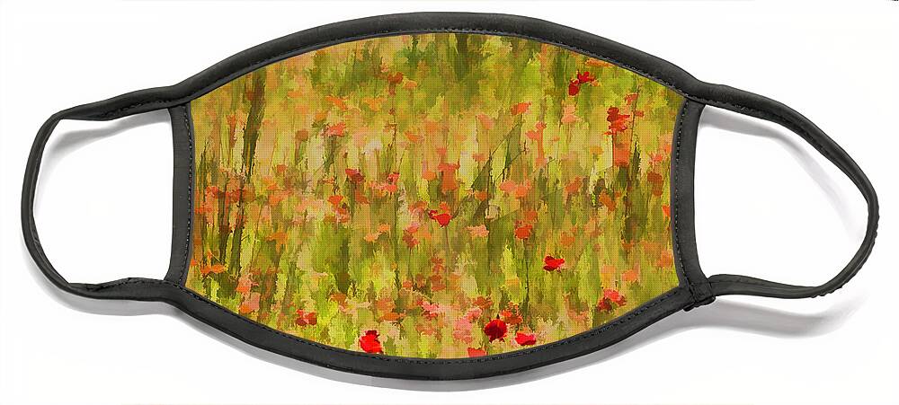 Flowers Face Mask featuring the painting Poppies of Tuscany by David Letts