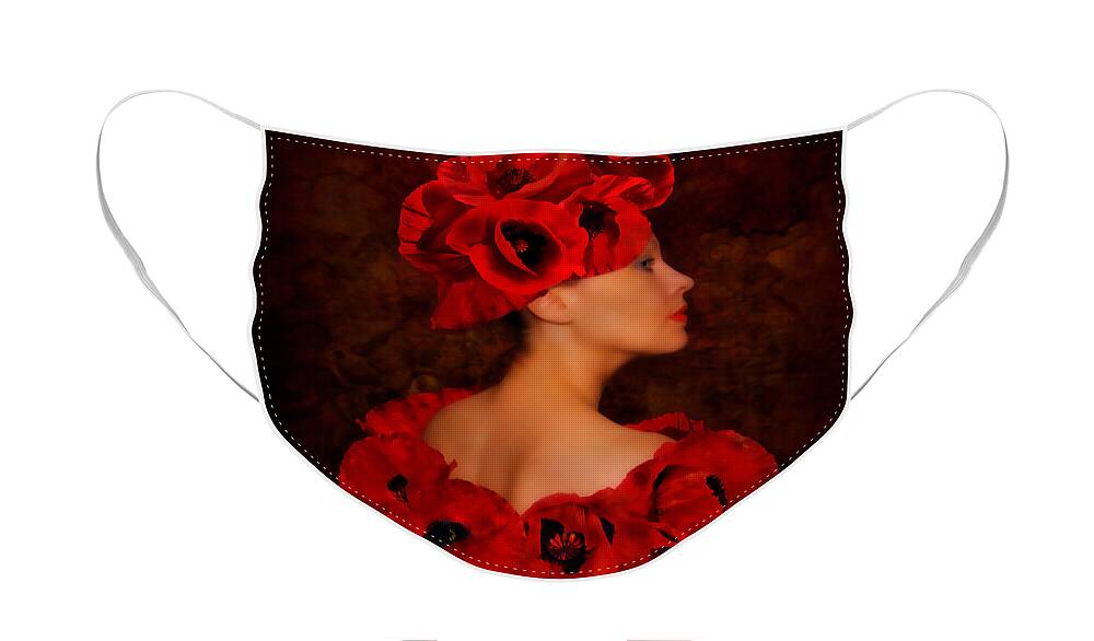 Poppy Flower Face Mask featuring the photograph Poppy Flower Hat by Olga Hamilton