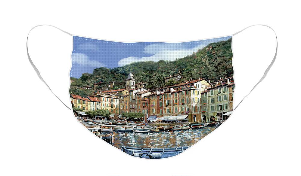 Portofino Face Mask featuring the painting Portofino by Guido Borelli