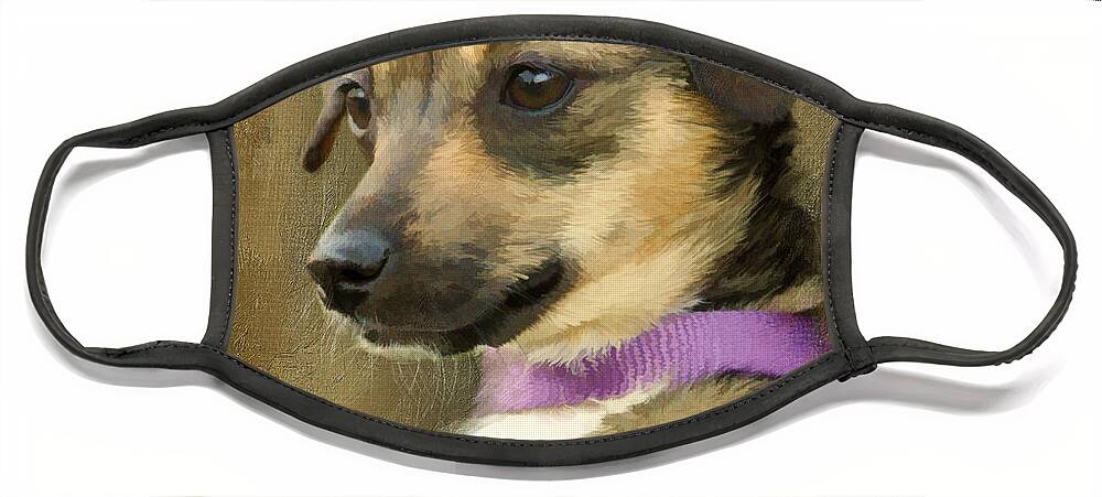 Chihuahua Face Mask featuring the digital art Portrait of Maizie by Jayne Carney