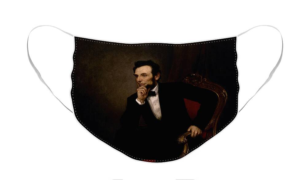 Abraham Lincoln Face Mask featuring the painting President Lincoln by War Is Hell Store
