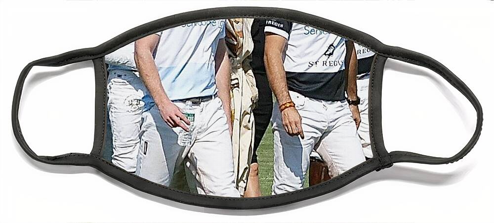 Hrh Prince Harry Face Mask featuring the photograph Prince Harry and Nacho Figueras by Russel Considine