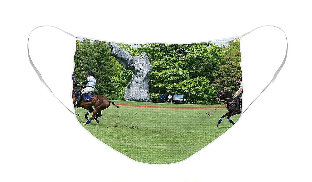 Hrh Prince Harry Face Mask featuring the photograph Prince Harry Polo Action by Russel Considine