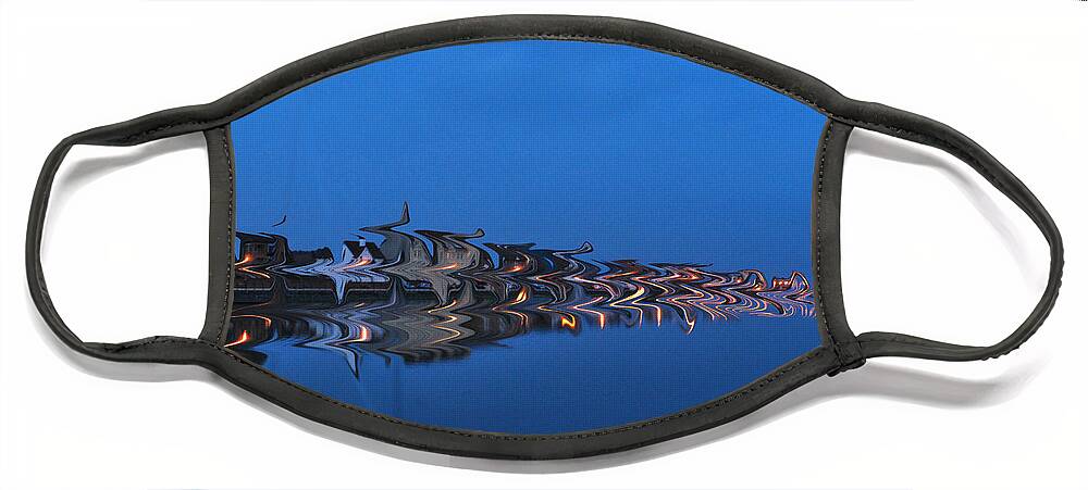 Seascape Face Mask featuring the photograph Promenade in Blue by Spikey Mouse Photography