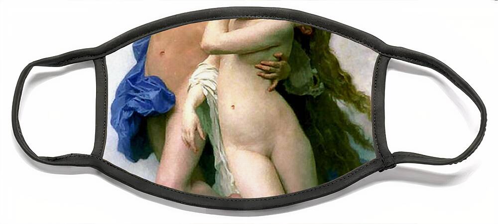 William Adolphe Bourguereau Face Mask featuring the painting Psyche et LAmour by William Adolphe Bouguereau