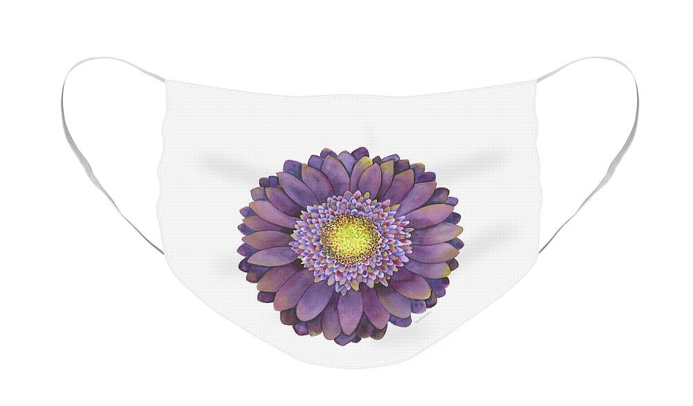 Flower Face Mask featuring the painting Purple Gerbera Daisy by Amy Kirkpatrick